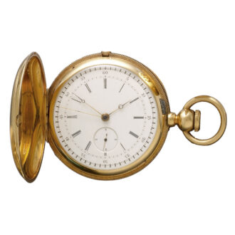 Swiss 18K gold hunting cased lever pocket watch Circa 1886