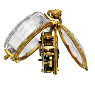 A very fine small gilt-metal and rock crystal verge Circa 1640