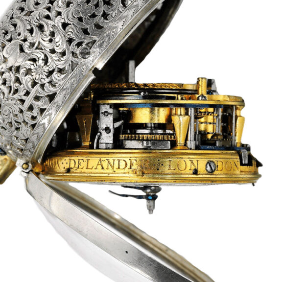 A rare silver quarter repeating verge with puls piece Circa 1710 A rare silver quarter repeating verge with puls piece Circa 1710