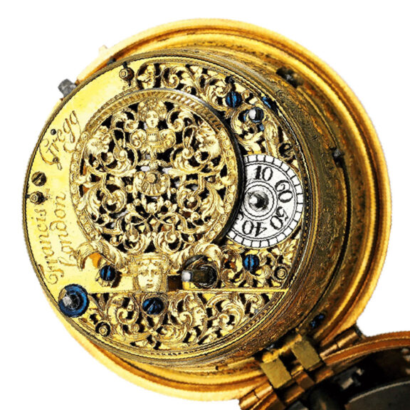 An English gold early quarter repeating verge watch Circa 1711 An English gold early quarter repeating verge watch Circa 1711