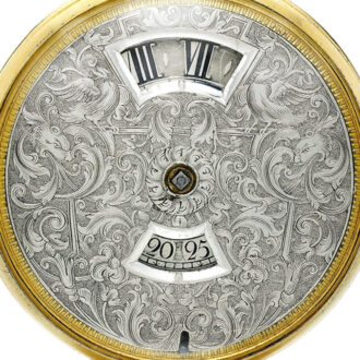 Rare English verge watch with digital time display Circa 1725