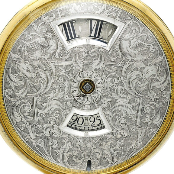 Rare English verge watch with digital time display Circa 1725 Rare English verge watch with digital time display Circa 1725