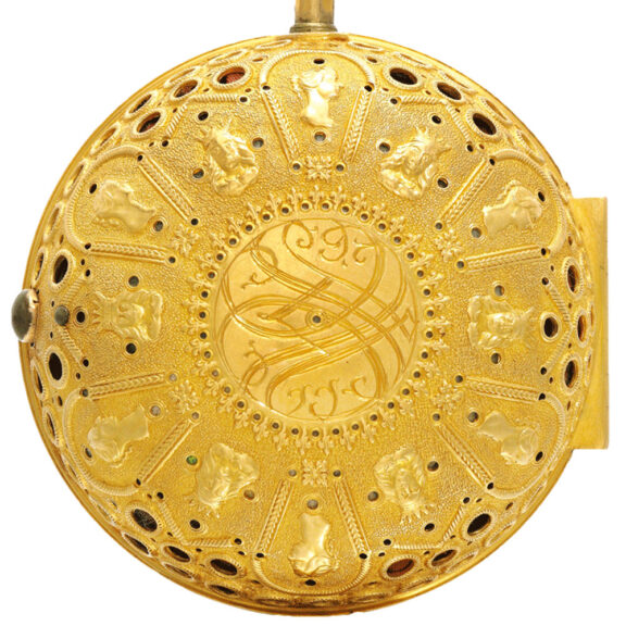 A superb English gold quarter repeating verge Circa 1712 A superb English gold quarter repeating verge Circa 1712