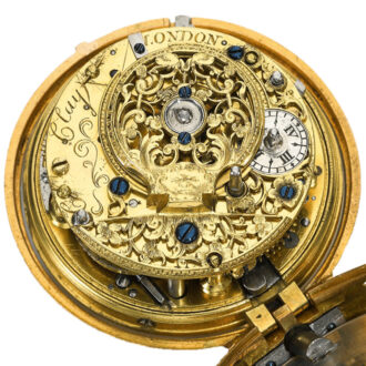 An English gold quarter repeating repousse verge Circa 1724 An English gold quarter repeating repousse verge Circa 1724