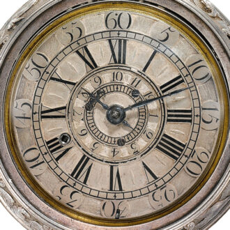An English large quarter repeating alarm verge watch Circa 1735