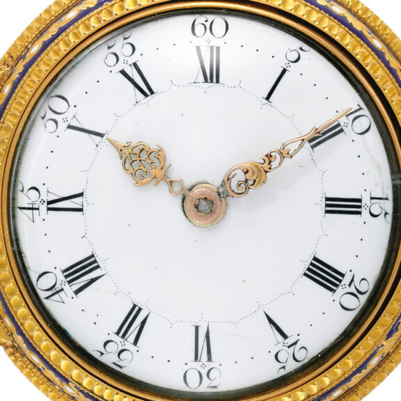 An English splendid gold and enamel verge watch Circa 1765 An English splendid gold and enamel verge watch Circa 1765