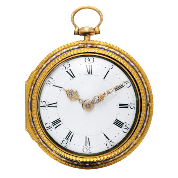 An English splendid gold and enamel verge watch Circa 1765 An English splendid gold and enamel verge watch Circa 1765