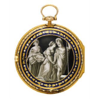 An English splendid gold and enamel verge watch Circa 1765