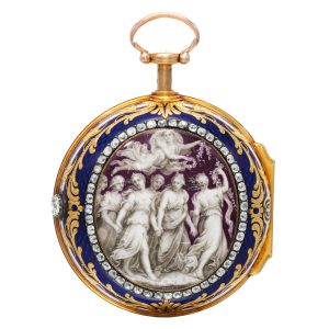 An English enamel half quarter repeating watch Circa 1770