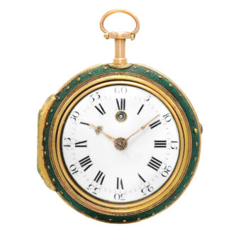 English gold and enamel quarter repeating cylinder Circa 1770