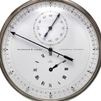 An English very rare silver inking chronograph watch Circa 1872
