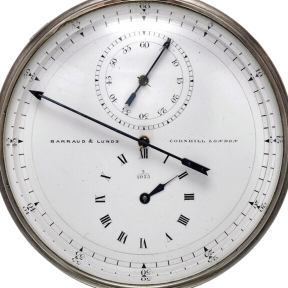 An English very rare silver inking chronograph watch Circa 1872 An English very rare silver inking chronograph watch Circa 1872