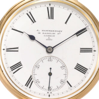 An English rare gold free sprung lever montre-a-tact Circa 1885