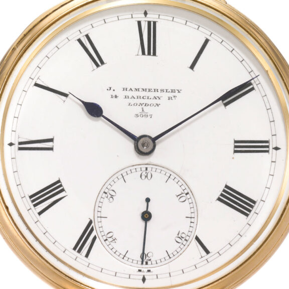 An English rare gold free sprung lever montre-a-tact Circa 1885 An English rare gold free sprung lever montre-a-tact Circa 1885