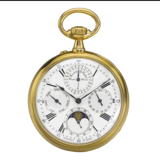 Swiss gold perpetual calendar and moon phase watch Circa 1879