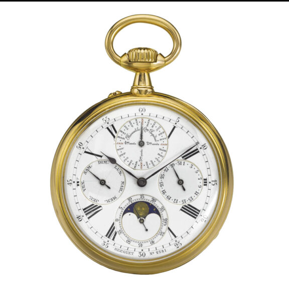 Swiss gold perpetual calendar and moon phase watch Circa 1879