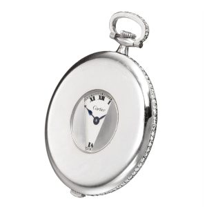 Swiss platinum diamond set watch with guillotine dial Circa 1920