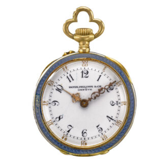A Swiss lady's gold and enamel diamond-set watch Circa 1909