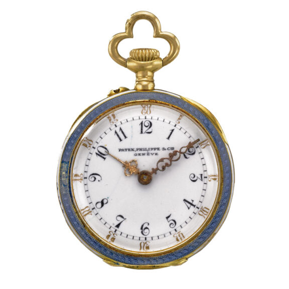 A Swiss lady's gold and enamel diamond-set watch Circa 1909
