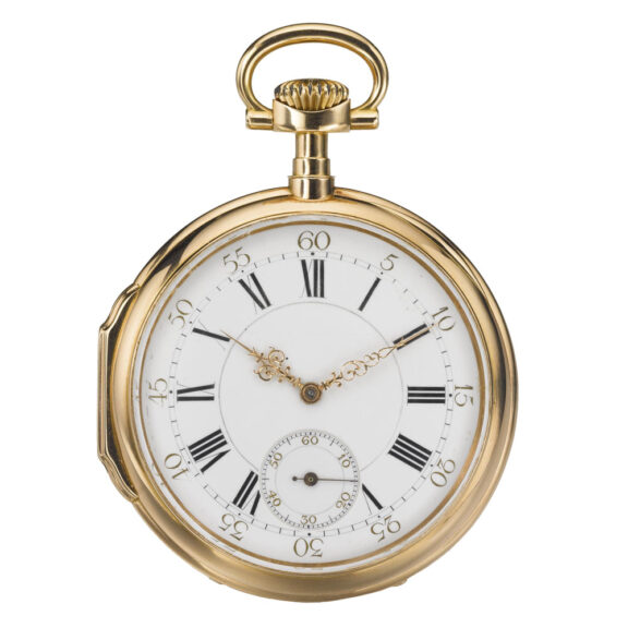 A large Swiss gold watch in 18th century style case Circa 1891
