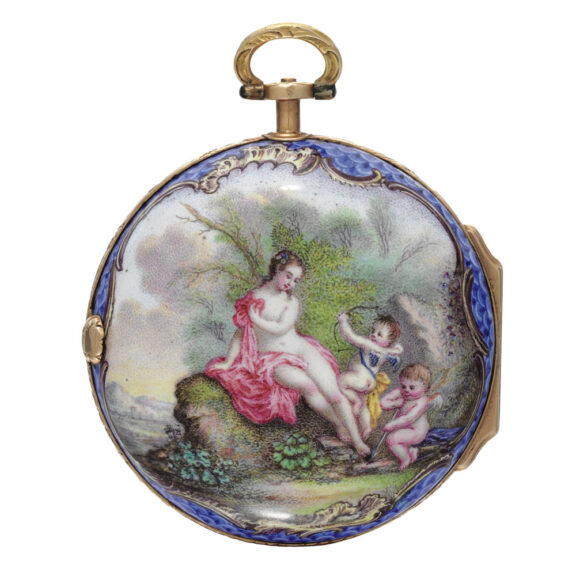A 18th century german gold and enamel verge watch Circa 1770
