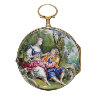A rare French gold and enamel verge pocket watch Circa 1765