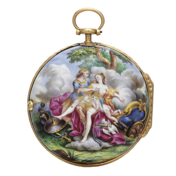 A rare French gold and enamel verge pocket watch Circa 1765