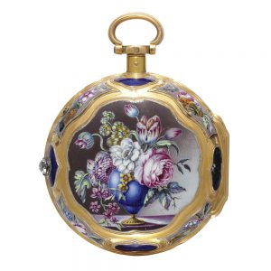 French gold enamel watch with associated movement Circa 1770