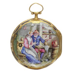 A fine Swiss gold and enamel verge pocket watch Circa 1770