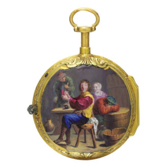French gold and enamel quarter repeating á toc verge Circa 1775