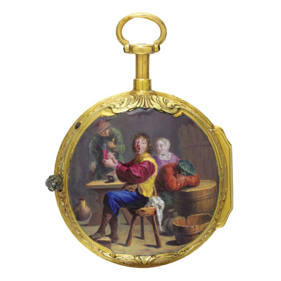 French gold and enamel quarter repeating á toc verge Circa 1775