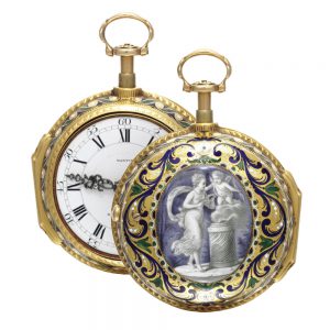 An English gold and enamel repeating verge watch Circa 1775