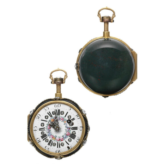 French gold and bloodstone repeating à toc verge Circa 1760