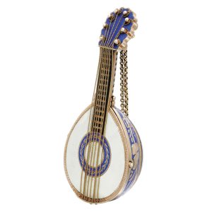 A Swiss gold and enamel fantasy mandolin watch Circa 1830
