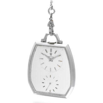 A rare Swiss 18k white gold hexagonal pocket watch Circa 1945