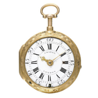 A gold English quarter repeating cylinder watch Circa 1725