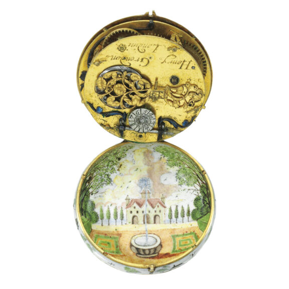 An English gold and enamel pre-hair spring verge Circa 1640 An English gold and enamel pre-hair spring verge Circa 1640