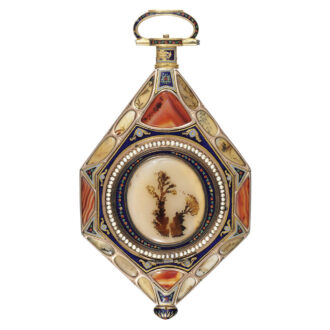Exceptional English gold octagonal watch with pearls Circa 1800