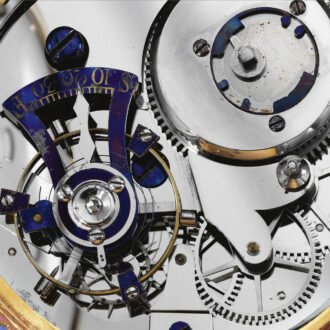 An exceptional Swiss gold, enamel, pearl set watch Circa 1800