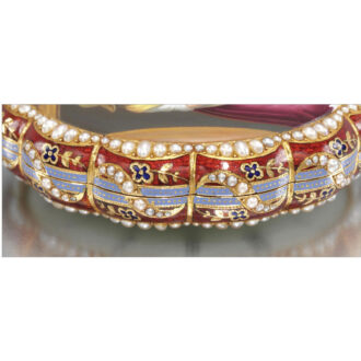 An exceptional Swiss gold, enamel, pearl set watch Circa 1800