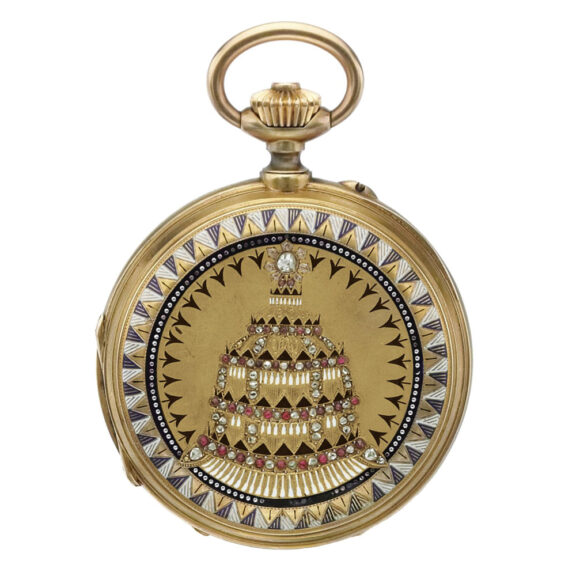 A historically important Swiss gold, enamel watch Circa 1893