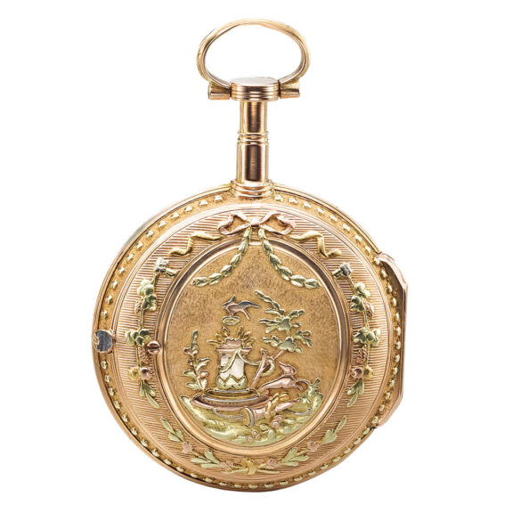 A three color gold German open-faced watch Circa 1780