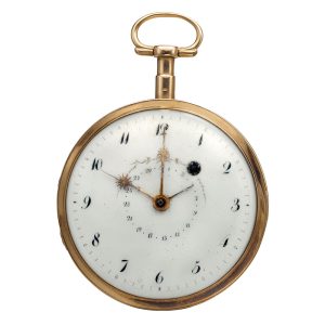 A yellow gold French open-faced watch with date Circa 1800
