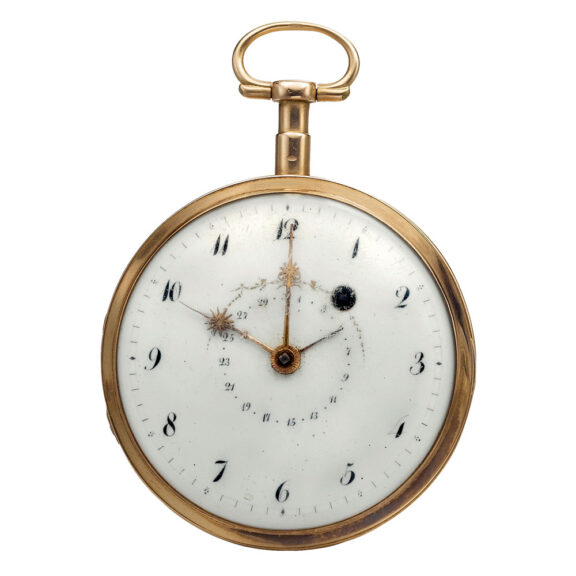 A yellow gold French open-faced watch with date Circa 1800