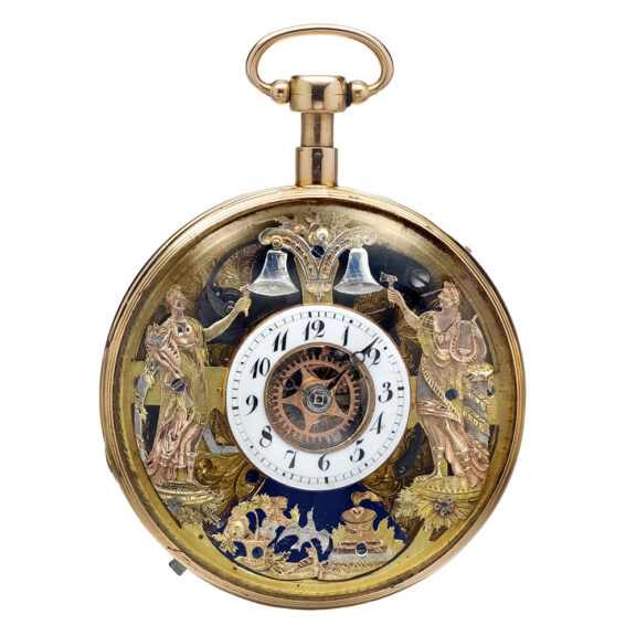 A Swiss quarter repeater, jacquemart, erotic automata Circa 1790