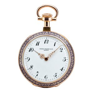 A pink gold Swiss open-faced keyless lever watch Circa 1892