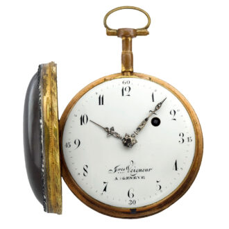 A Swiss enamel and paste-set hunting-cased watch Circa 1800