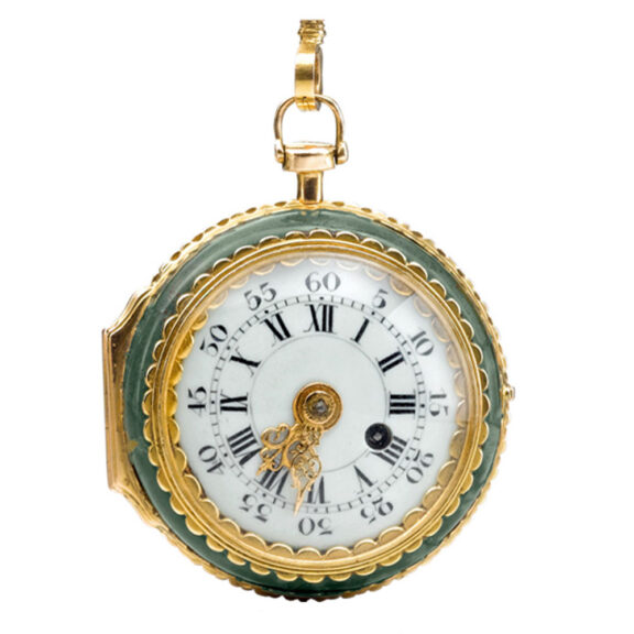 English moss agate watch with matching chatelaine Circa 1830 English moss agate watch with matching chatelaine Circa 1830