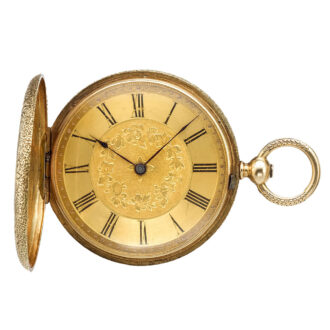 A yellow gold Swiss enamel hunting-cased watch Circa 1850
