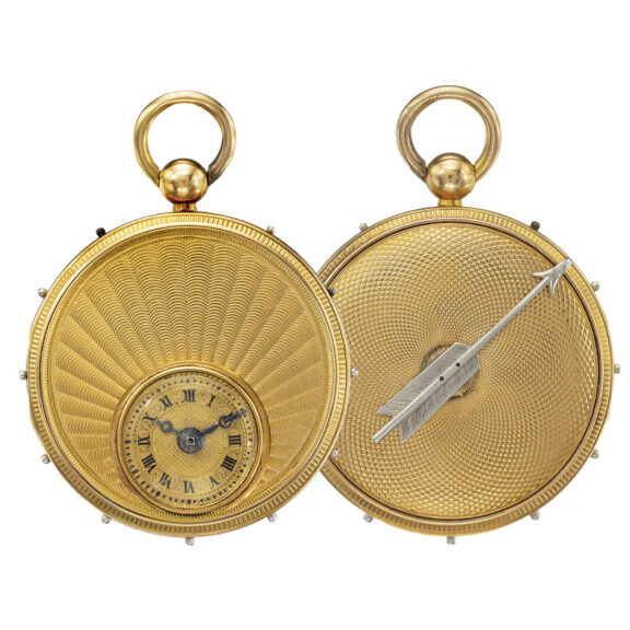 A small gold and silver Swiss montre a tact watch Circa 1800